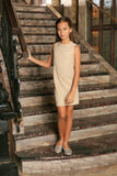 Beige Stretchy Lace Sleeveless Cocktail Party Mother Daughter Dress - Pineapple Clothing