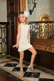 Off-White Stretchy Lace Sleeveless Spring Party Shift Dress - Girls - Pineapple Clothing