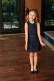 Navy Animal Print Fancy Evening Trendy Designer Mommy and Me Dresses - Pineapple Clothing