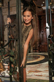 Sage Green Animal Print Sleeveless Trendy Casual Shift Dress - Girls - Pineapple Clothing