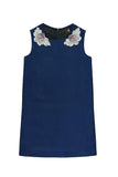 Blue Navy Stretchy Metallic Evening Chic Cocktail Mommy and Me Dress - Pineapple Clothing