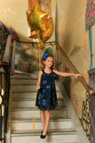 Navy Floral Halter Swing Holiday Princess Dress - Girls - Pineapple Clothing