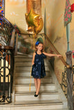 Navy Blue Floral Lace Halter Swing Trendy Party Mommy and Me Dress - Pineapple Clothing