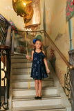 Navy Blue Floral Lace Halter Swing Trendy Party Mommy and Me Dress - Pineapple Clothing