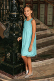 Mint Blue Stretchy Lace Empire Waist Spring Day Mommy and Me Dress - Pineapple Clothing