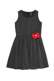 Black Grey Sleeveless Skater Fit and Flare Party Mother Daughter Dress