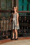 Black White Stretchy Sleeveless Skater Fit Flare Mother Daughter Dress