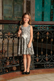 Black White Stretchy Sleeveless Skater Fit Flare Mother Daughter Dress