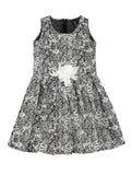 Black White Stretchy Sleeveless Skater Fit Flare Mother Daughter Dress
