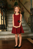 Ruby Red Floral Sleeveless Skater Cute Princess Party Dress - Girls - Pineapple Clothing