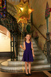 Purple Floral Sleeveless Skater Cute Fit and Flare Party Dress - Girls - Pineapple Clothing