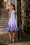Lavender Charmeuse Fit & Flare Ruffle-Hem Spring Holiday Dress - Girls - Pineapple Clothing
