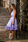Lavender Charmeuse Fit & Flare Ruffle-Hem Spring Holiday Dress - Girls - Pineapple Clothing