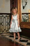 Silver Grey Charmeuse Fit & Flare Ruffle-Hem Midi Mommy and Me Dresses