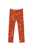 Solis Lucy Fall Orange Bohemian Print Trendy Leggings - Girls