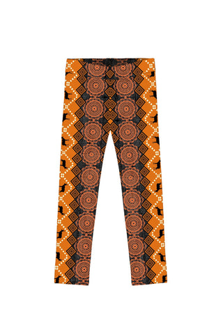 Gypsy Mind Lucy Cute Brown Boho Print Luxe Fall Leggings - Girls