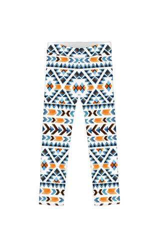 Etno Chic Lucy White Bohemian Print Fall Fashion Leggings - Girls