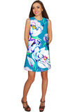 Gentle You Adele Elegant Blue Floral Shift Dress - Women - Pineapple Clothing