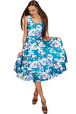 Gentle You Vizcaya Blue Floral Print Midi Dress - Women - Pineapple Clothing