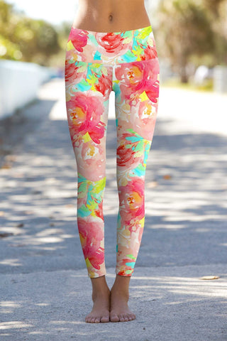 Little Good Idea Lucy Floral Performance Leggings - Women - Pineapple Clothing