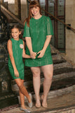 Turquoise Green Crochet Trendy Party Mother Daughter Dress Plus Size