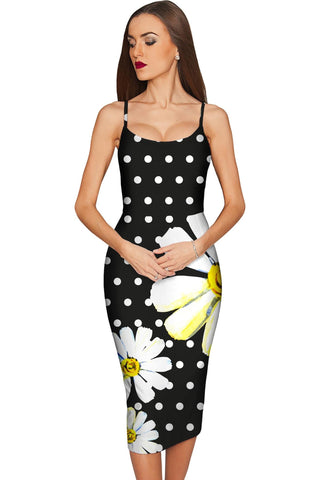 He Loves Me Olivia Black Daisy Evening Midi Dress - Women - Pineapple Clothing