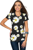 He Loves Me Zoe Black Floral Print Designer Tee - Women - Pineapple Clothing
