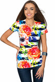 Hey-Sailor! Zoe Striped Floral Print Designer T-Shirt - Women - Pineapple Clothing
