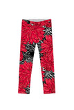 Hit The Mark Lucy Cute Red Black Floral Print Leggings - Girls - Pineapple Clothing