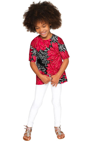 Hit The Mark Sophia Black Floral Print Fashion Top - Girls - Pineapple Clothing