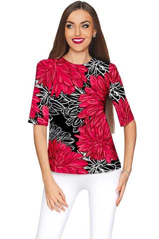 Hit The Mark Sophia Black Floral Sleeved Party Top - Women - Pineapple Clothing