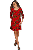 Hot Tango Gloria Empire Waist Red Floral Dress - Women - Pineapple Clothing