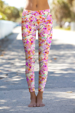 In Love Lucy Pink Floral Print Performance Leggings - Women - Pineapple Clothing