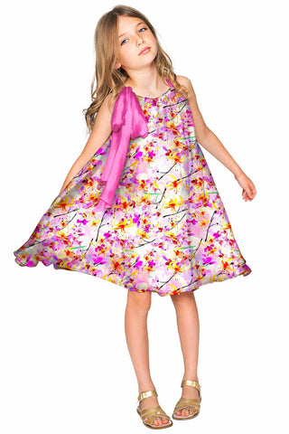 In Love Melody Cute Chiffon Pink Dress - Girls - Pineapple Clothing