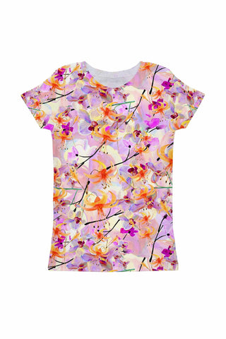 In Love Zoe Floral Baby Pink Print Cute Designer Tee - Girls - Pineapple Clothing
