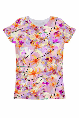 In Love Zoe Pink Floral Print Cute Designer T-Shirt - Women - Pineapple Clothing