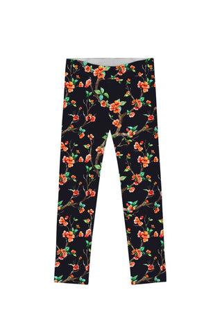 In The Night Lucy Cute Black Floral Printed Leggings - Girls - Pineapple Clothing