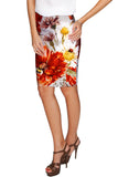 In The Wheat Field Carol Grey Floral Pencil Fit Skirt - Women - Pineapple Clothing