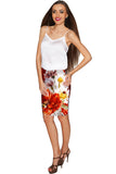 In The Wheat Field Carol Grey Floral Pencil Fit Skirt - Women - Pineapple Clothing