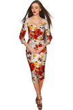 In The Wheat Field Lili Grey Floral Pencil Dress - Women - Pineapple Clothing