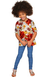 In the Wheat Field Sophia Grey Floral Sleeved Knit Top - Girls - Pineapple Clothing