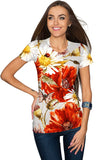 In The Wheat Field Zoe Floral Print Designer Tee - Women - Pineapple Clothing