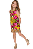 Indian Summer Adele Pink & Yellow Floral Shift Dress - Girls - Pineapple Clothing