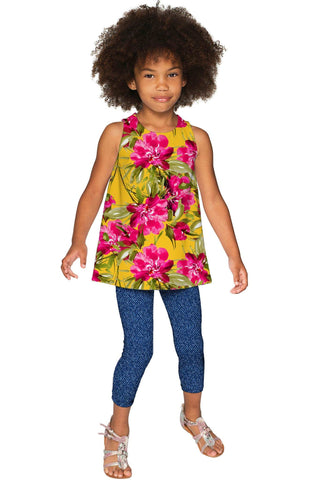 Indian Summer Emily Floral Print Sleeveless Dressy Top - Girls - Pineapple Clothing