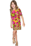 Indian Summer Grace Pink & Yellow Floral Shift Dress - Girls - Pineapple Clothing