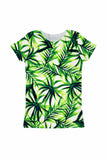 Island Life Zoe Green Floral Print Cute Designer T-Shirt - Girls - Pineapple Clothing
