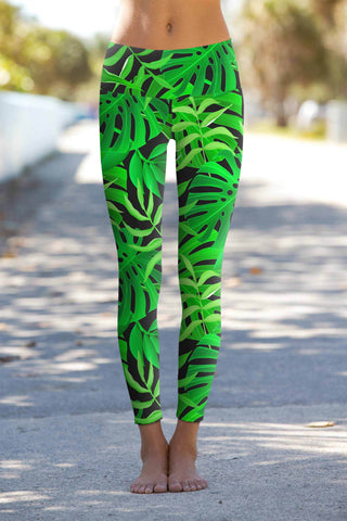 Jungle Night Lucy Printed Performance Yoga Leggings - Women