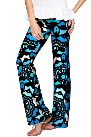 Kaleidoscope Amelia Blue Knit Pull-On Palazzo Pant - Women - Pineapple Clothing