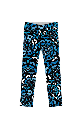 Kaleidoscope Lucy Cute Blue Geometric Print Leggings - Girls - Pineapple Clothing