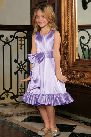 Lavender Fit & Flare Summer Party Midi Princess Dress Flower Girl